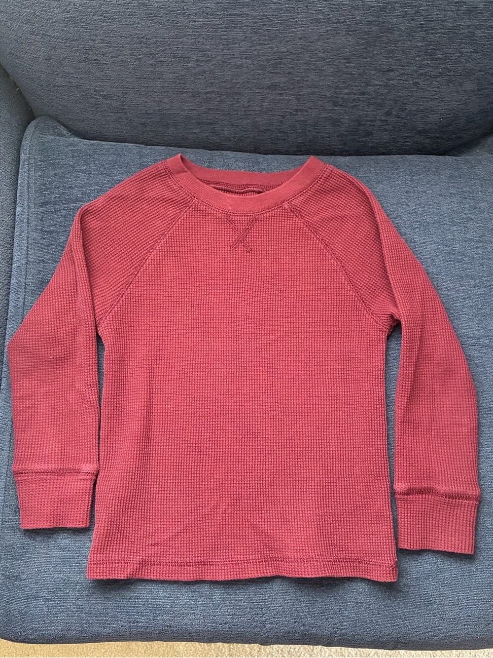 🍎5/$20 XS Cranberry Waffle-Knit Long Sleeve T-shirt
